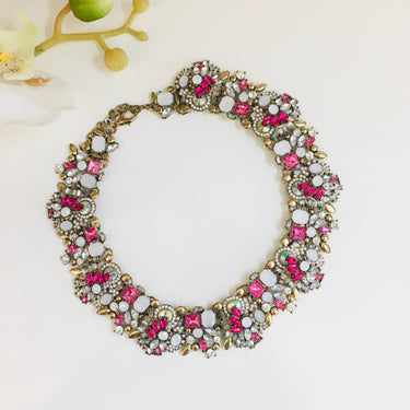 Ruby Crystal Statement Necklace